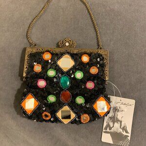 Betsey Johnson sequin and jeweled bag.